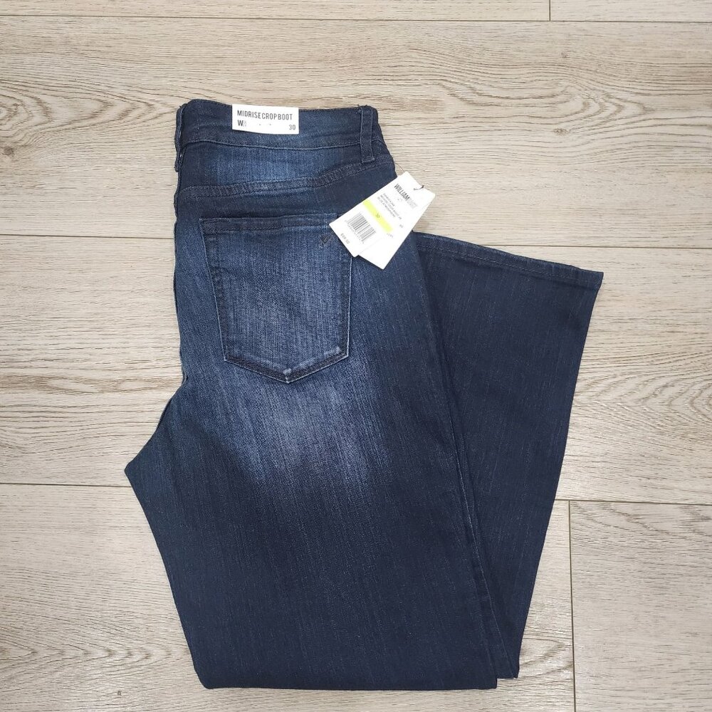 William Rast Midrise Crop Boot Jeans Blue Atmosphere Size 30 New With Tags